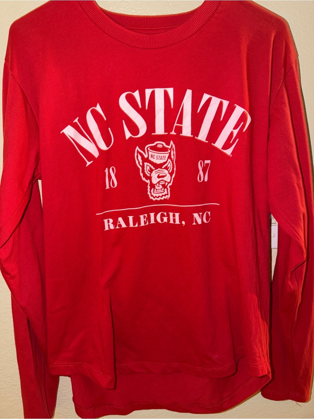 Red NC State Raleigh Graphic Long-Sleeve Tee